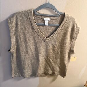 H&M Light Brown V-Neck Sweater Vest